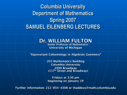 Samuel Eilenberg Lectures