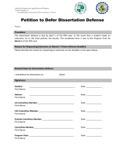 ADA Petition to Defer Dissertation Defense