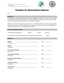ADA Timeline for Dissertation Defense