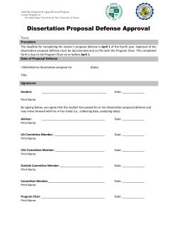 ADA Dissertation Proposal Defense Approval Form