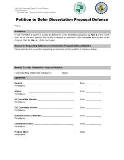 ADA Petition to Defer Dissertation Proposal Defense