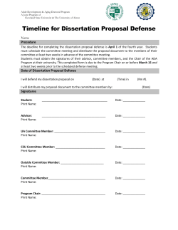 ADA Timeline for Dissertation Proposal Defense
