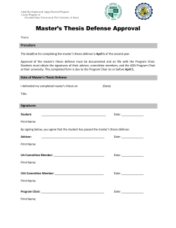 ADA Master's Thesis Defense Approval