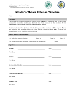 ADA Master's Thesis Defense Timeline
