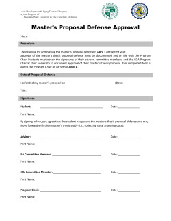 ADA Master's Proposal Defense Approval