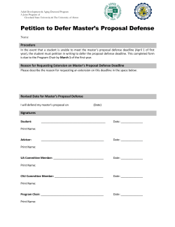 ADA Petition to Defer Master's Proposal Defense