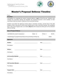 ADA Master's Proposal Defense Timeline