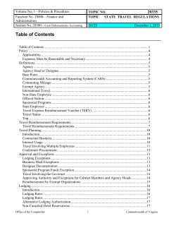 Department of Accounts (DOA) Travel Policy
