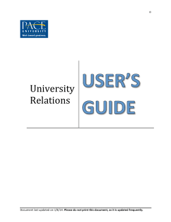 Download the University Relations User s Guide