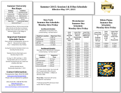 Summer Bus Schedule