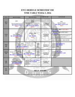 ENT Module Spiral II Week 3