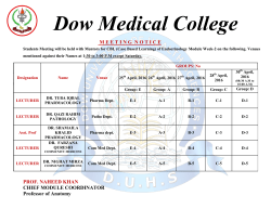 ENDO MODULE WEEK 3 SBL TIME TABLE