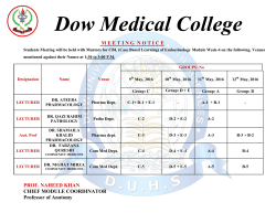 ENDO MODULE WEEK 4 SBL TIME TABLE