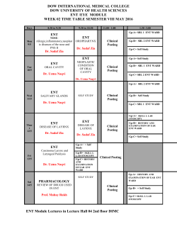 Time Table ENT Module Spiral II WK 2