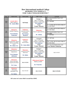 REPRODUCTIVE MODULE II Time Table Week 8