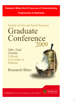 Download the 2009 Programme & Abstracts