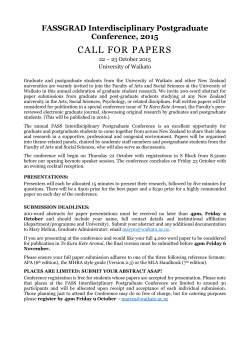 Call for Papers & Submission Information
