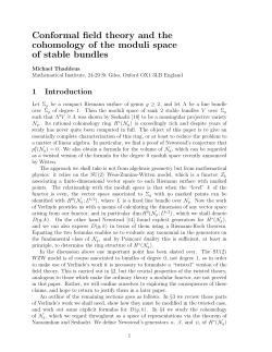 Conformal field theory and the cohomology of the moduli space of stable bundles