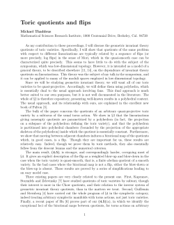 Toric quotients and flips