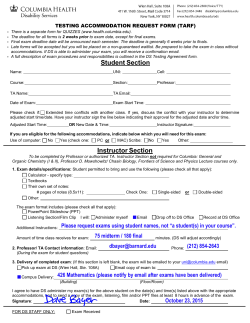 Columbia Disability Form