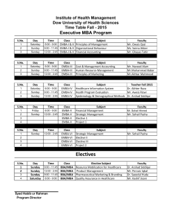 Time Table Fall - 2015 Executive MBA Program