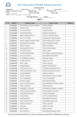 Attendance Sheet Sem VIII-ENT 2015-2016