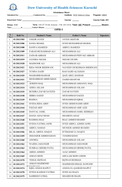 Attendance Sheet Sem VIII-EYE 2015-2016