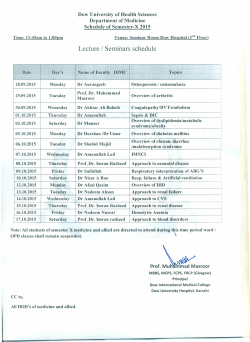 Lecture / Seminars schedule