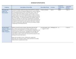 Internship Information