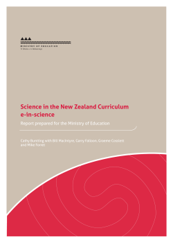 Science in the New Zealand Curriculum: e-in-science . Report prepared for the Ministry of Education