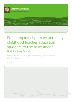 Preparing initial teacher and early childhood teacher education students to use assessment
