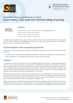 Supporting success in hairdressing programmes: using an embedded literacy approach to enhance student performance in written assessment