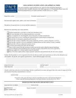 Sole Source Justification and Approval Form