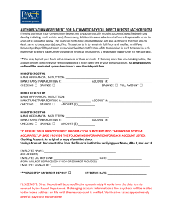 Direct Deposit Form