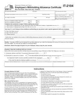 Employee s Withholding Allowance Certificate (IT-2104)