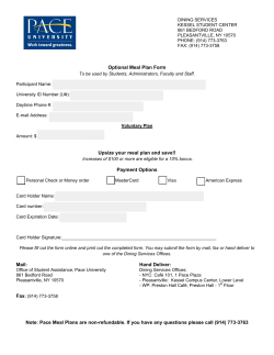 Optional Meal Plan Form