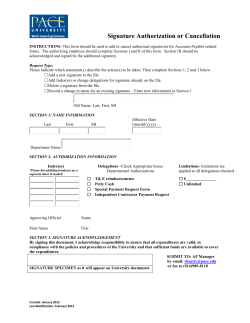Signature Authorization Form
