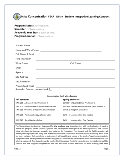 Blank Micro Concentration Student Integrative Learning Contract