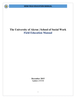 Graduate Field Education Manual