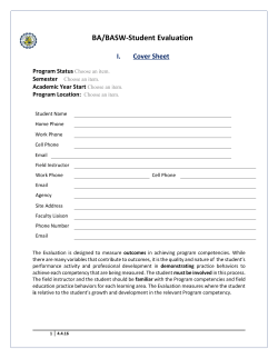 Blank Electronic Undergraduate Student Evaluation