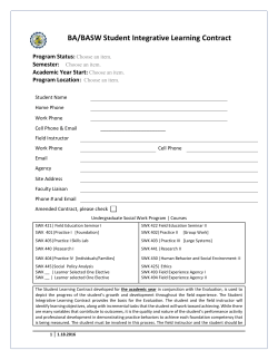 Blank Electronic Undergraduate Student Integrative Learning Contract