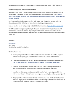 Sample Introductory Email to Prospective Field Agency/Instructor