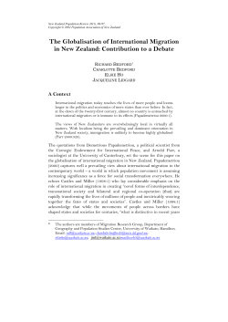 The globalization of international migration in New Zealand: contribution to a debate