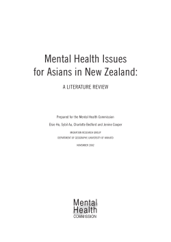Mental Health Issues for Asians in New Zealand: A Literature Review