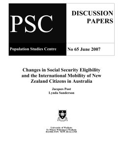 Changes in Social Security Eligibility and the International Mobility of New Zealand Citizens in Australia