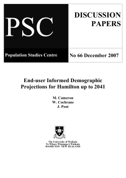 End-user Informed Demographic Projections for Hamilton up to 2041