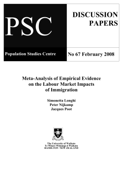 Meta-Analysis of Empirical Evidence on the Labour Market Impacts of Immigration