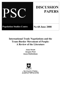International Trade Negotiations and the Trans-border Movement of People: A Review of the Literature