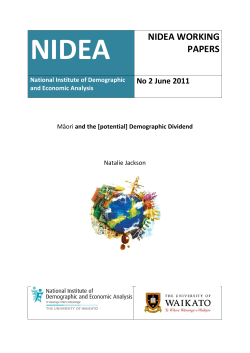 Māori and the [potential] Demographic Dividend