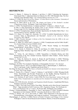 References: Restructuring and Hospital Care: Sub-National Trends, Differentials and their Impacts; New Zealand from 1981